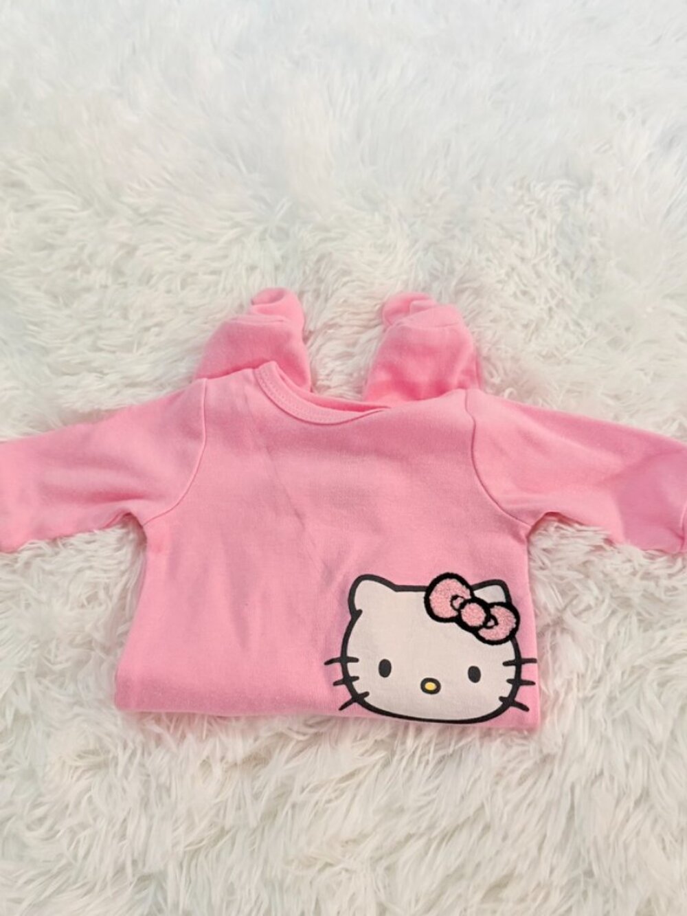 Hello Kitty Sanrio Pink Footed Sleeper Newborn Pajamas NB - Picture 3 of 5